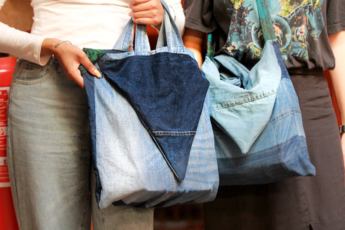 Hooded Unlined Denim Bag