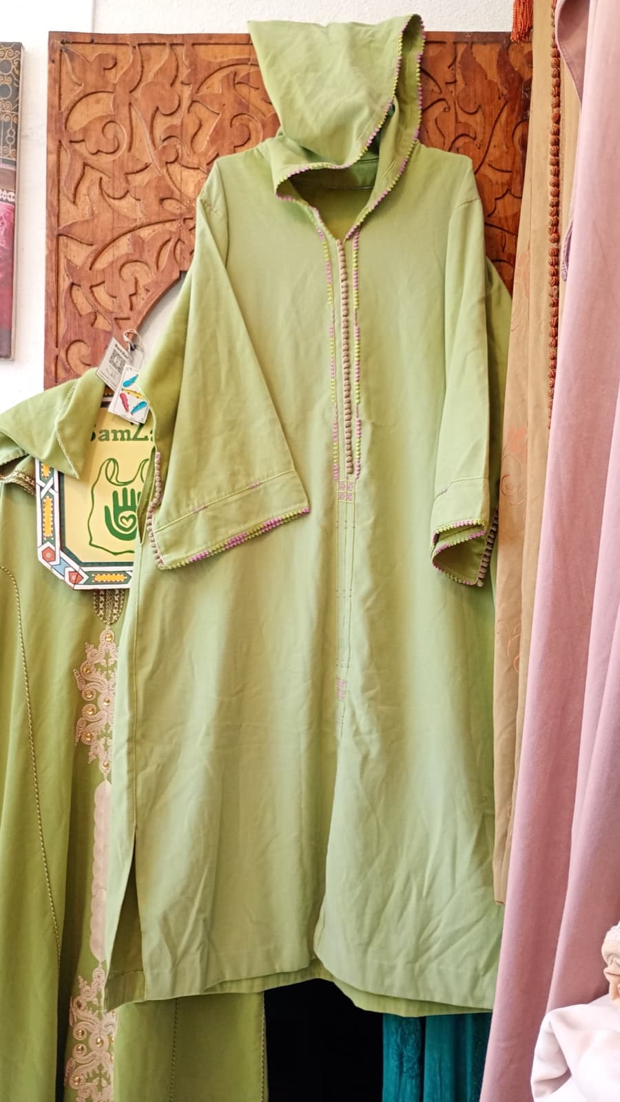 DJ046 — Moroccan Women's Djellaba · Cotton · Oasis Green — photo 1 of 3