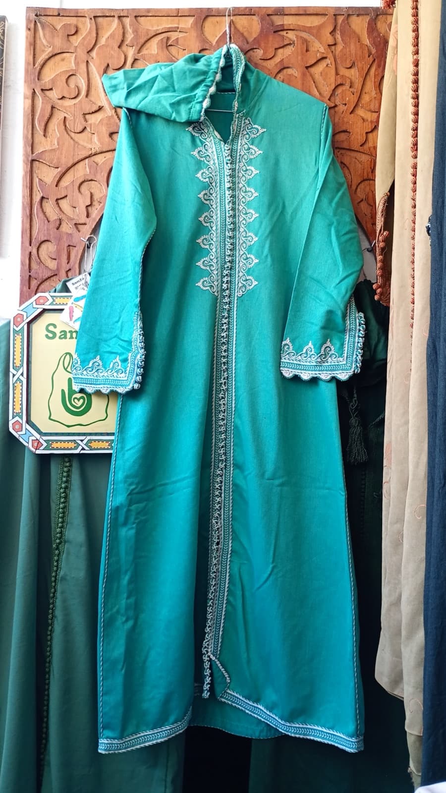 DJ052 — Moroccan Women's Djellaba · Cotton · Mediterranean Blue — photo 1 of 3
