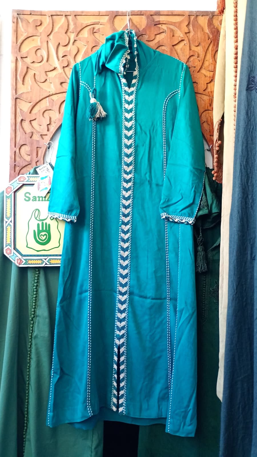 DJ053 — Moroccan Women's Djellaba · Cotton · Mediterranean Blue — photo 1 of 3
