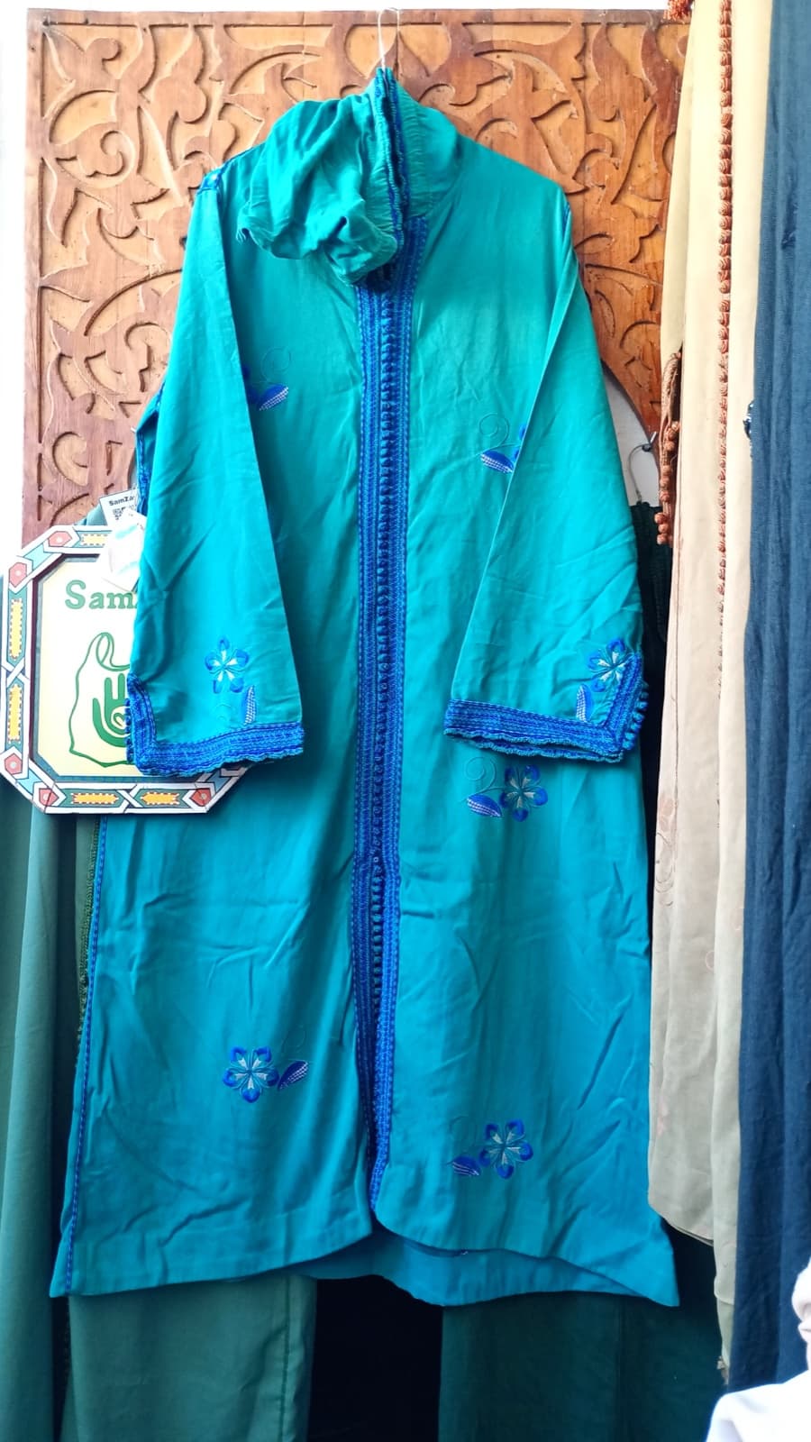 DJ054 — Moroccan Women's Djellaba · Cotton · Mediterranean Blue — photo 1 of 3