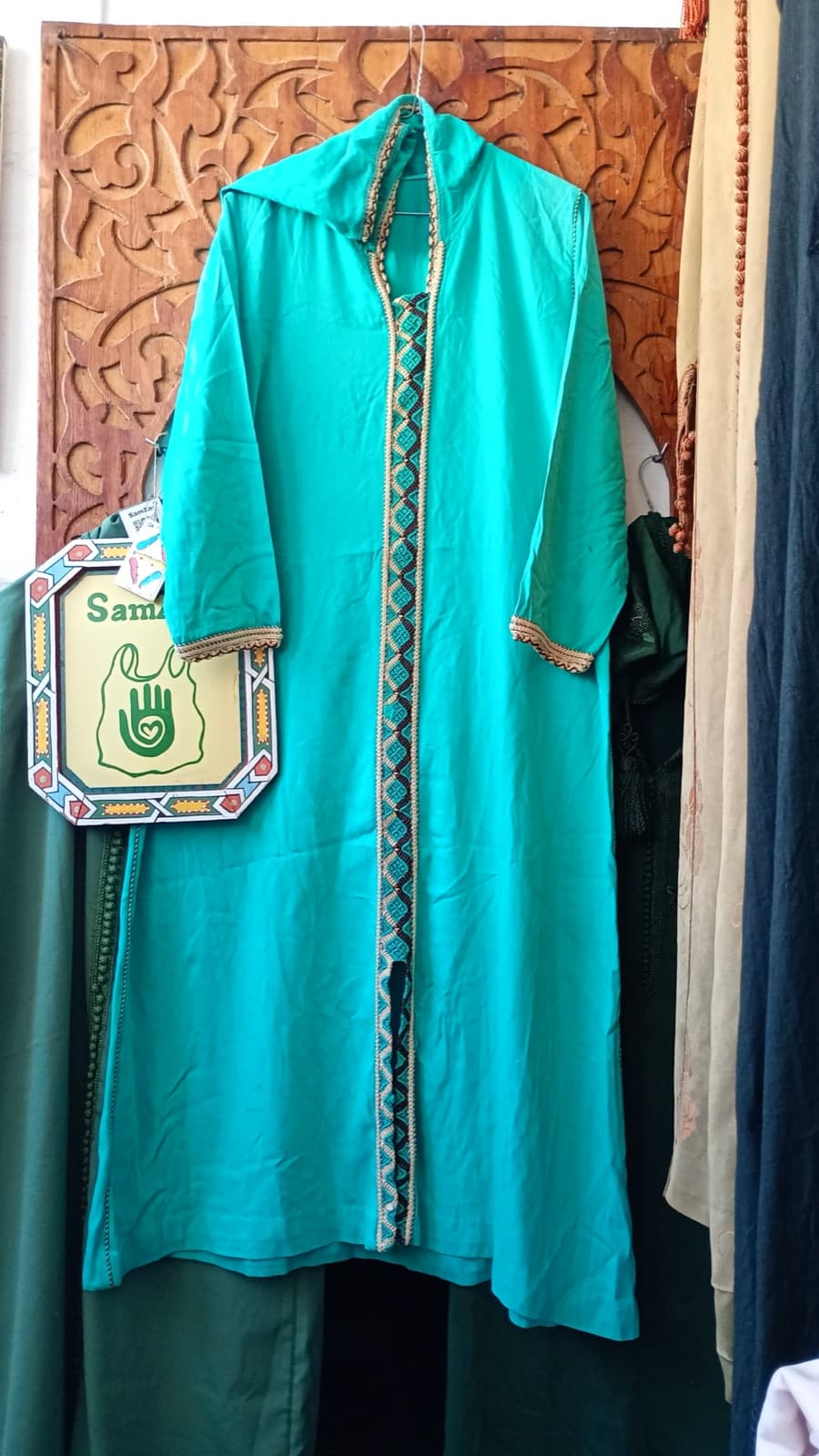 DJ056 — Moroccan Women's Djellaba · Cotton · Mediterranean Blue — photo 1 of 3