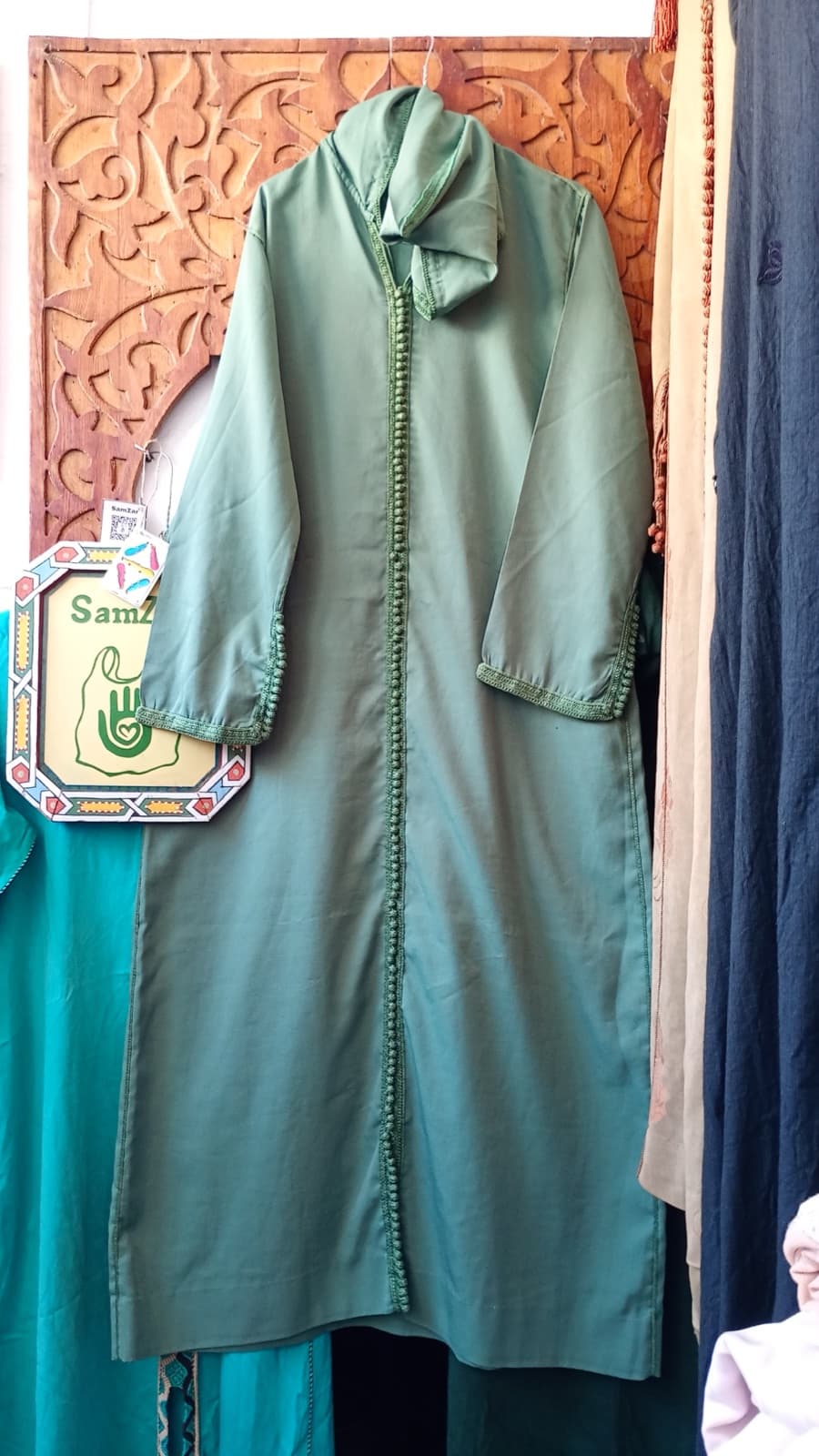DJ057 — Moroccan Women's Djellaba · Cotton · Oasis Green — photo 1 of 3