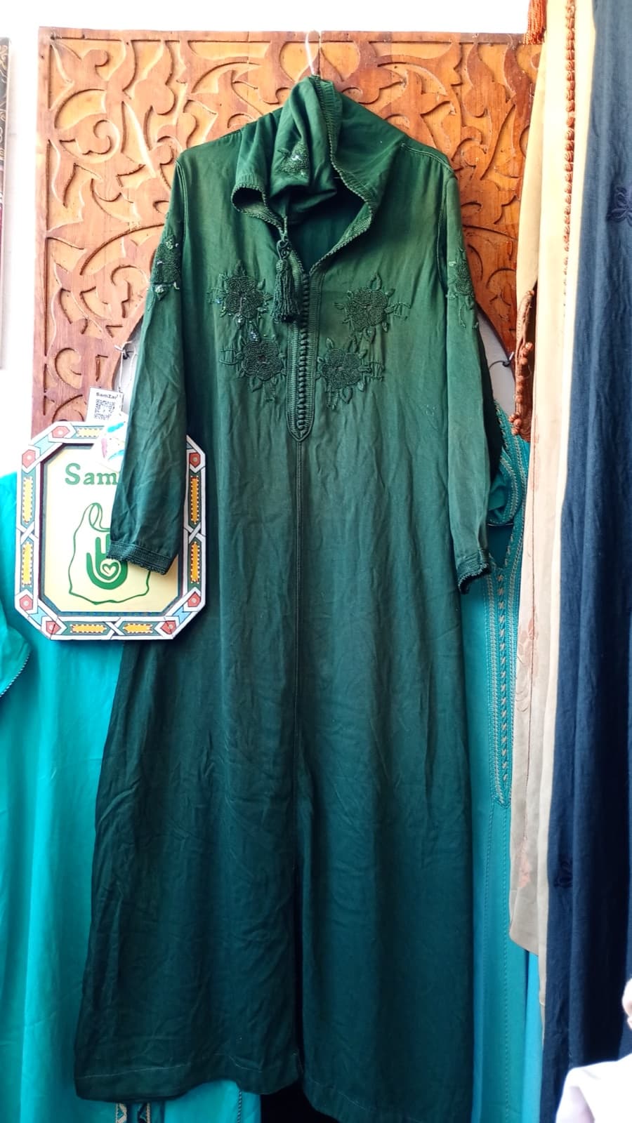 DJ058 — Moroccan Women's Djellaba · Cotton · Oasis Green — photo 1 of 2