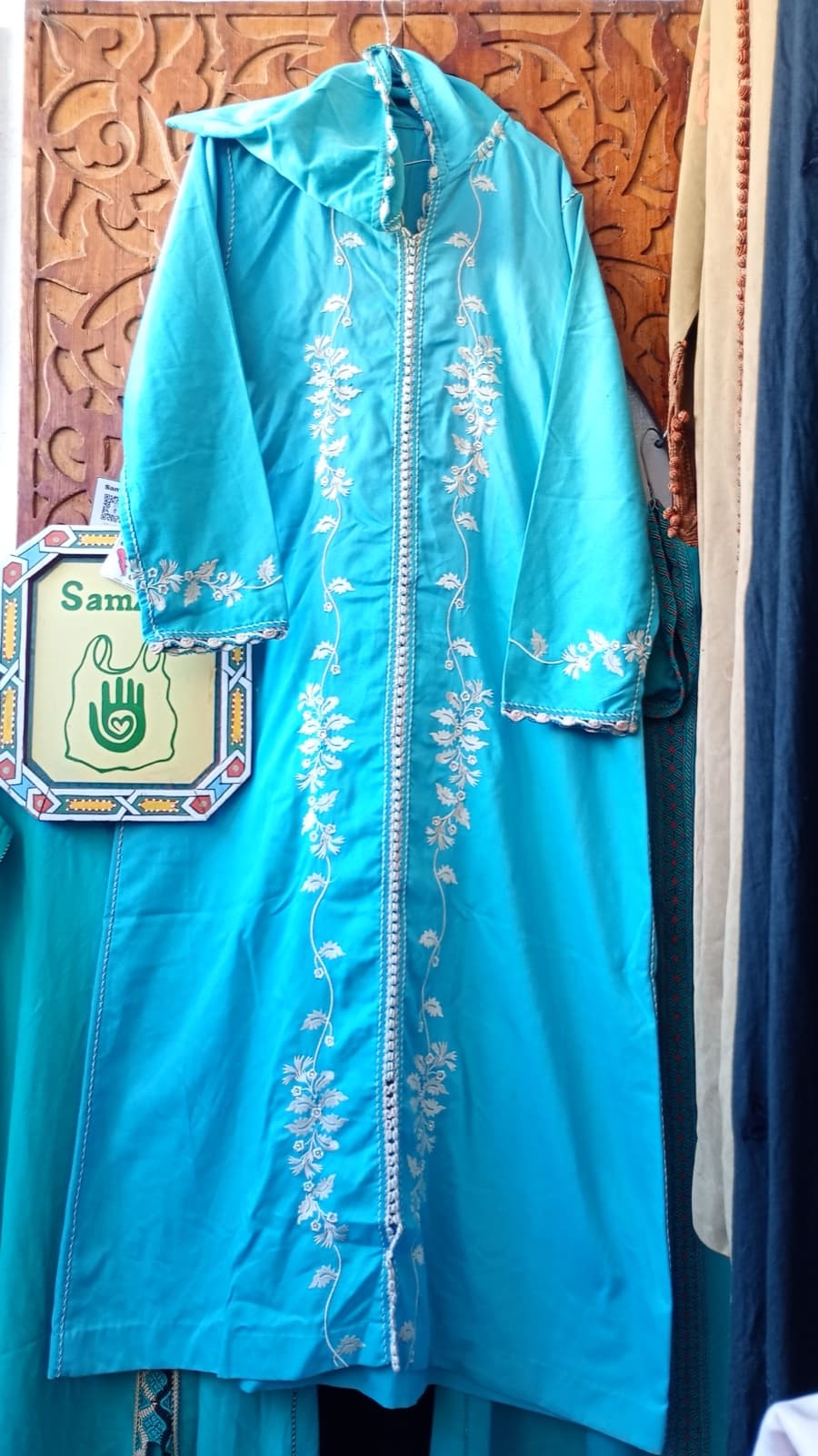 DJ062 — Moroccan Women's Djellaba · Cotton · Mediterranean Blue — photo 1 of 3