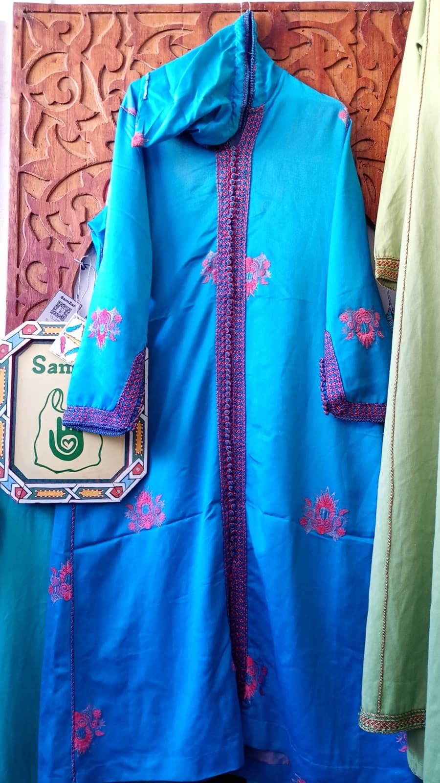 DJ066 — Moroccan Women's Djellaba · Cotton · Mediterranean Blue — photo 1 of 3