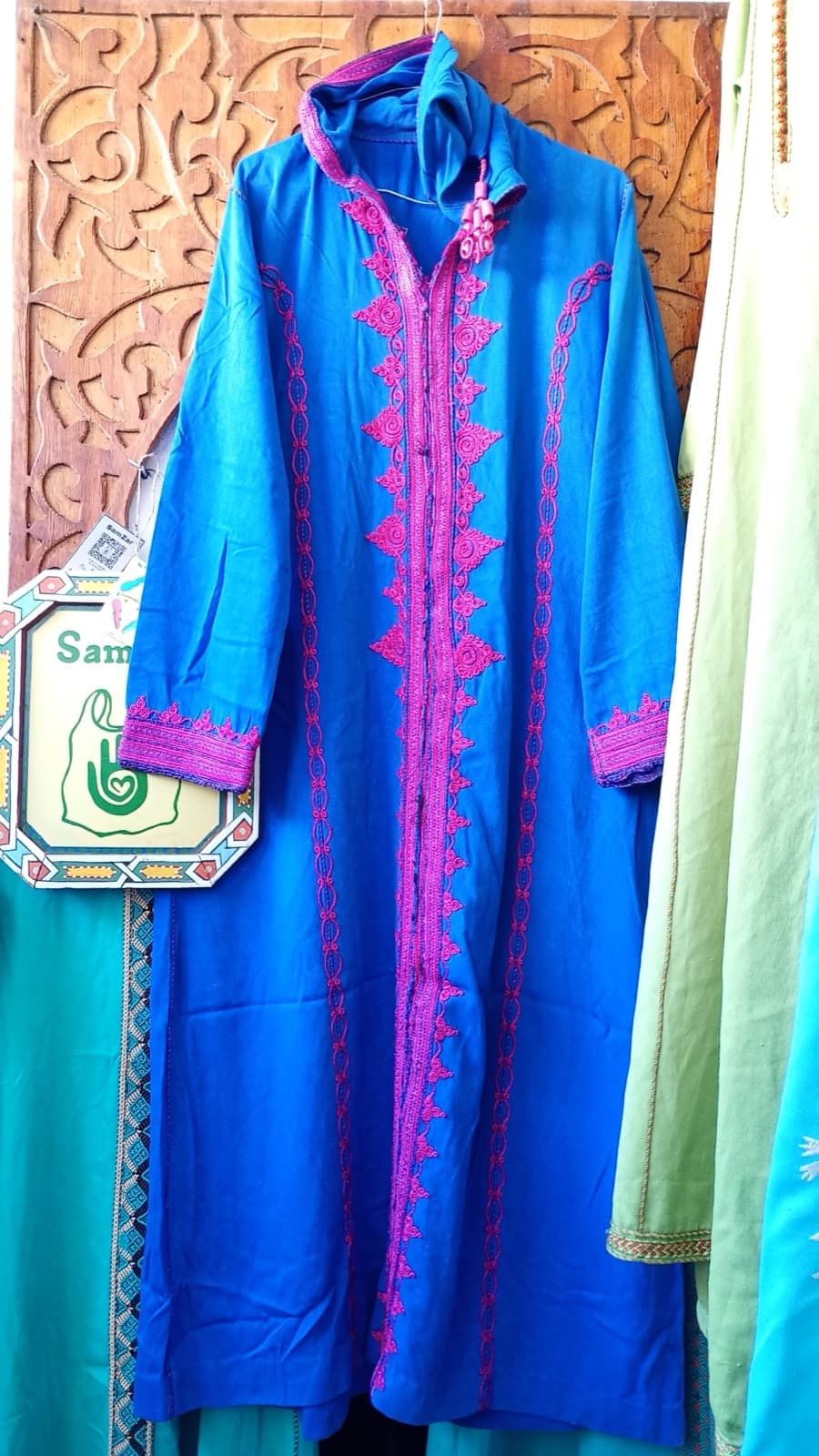 DJ067 — Moroccan Women's Djellaba · Cotton · Mediterranean Blue — photo 1 of 3