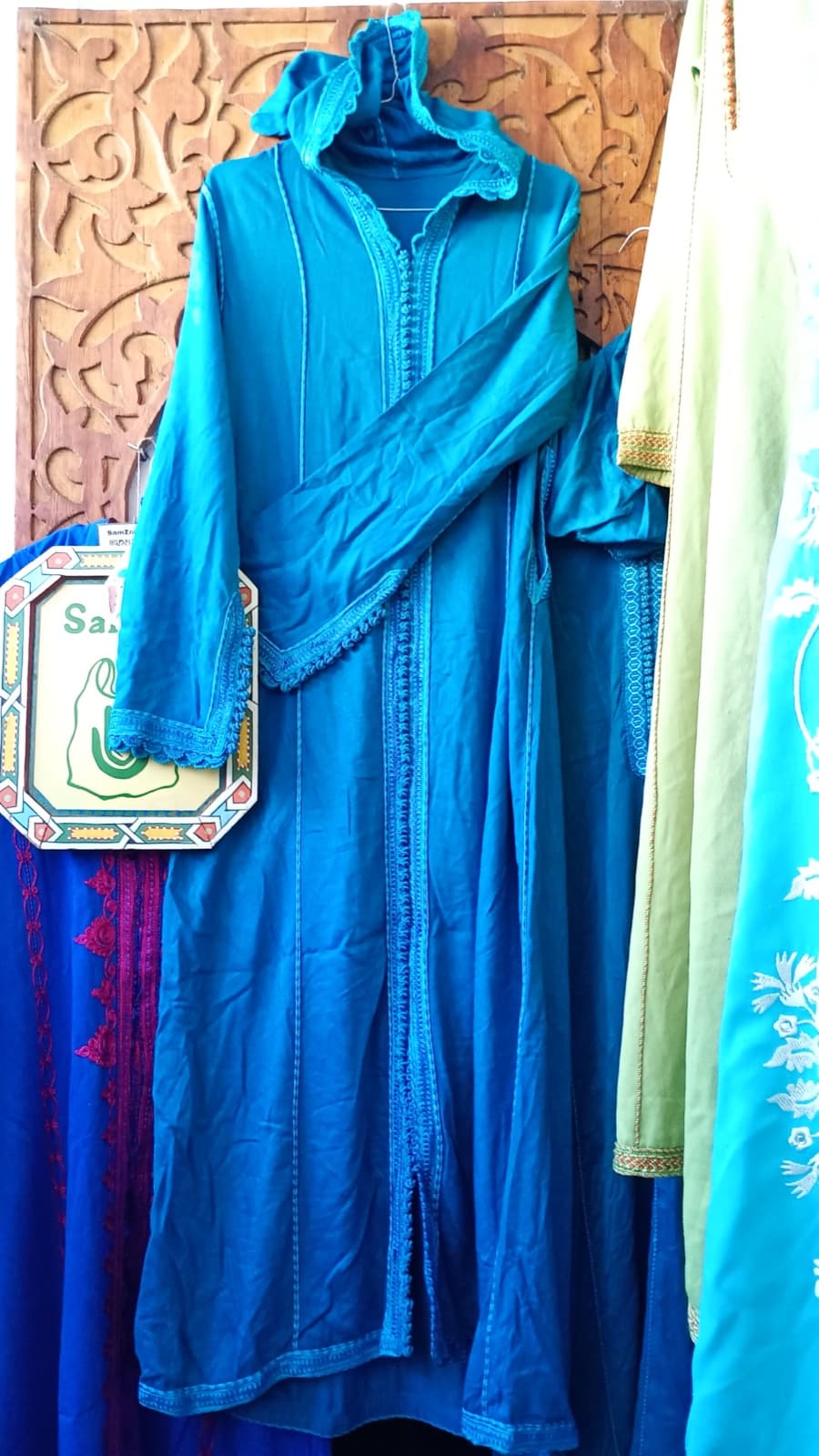 DJ068 — Moroccan Women's Djellaba · Cotton · Mediterranean Blue — photo 1 of 3