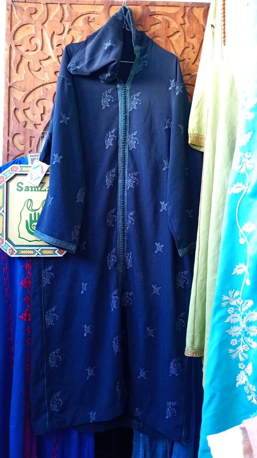 DJ070 — Moroccan Women's Djellaba · Cotton · Atlantic Blue — photo 1 of 3