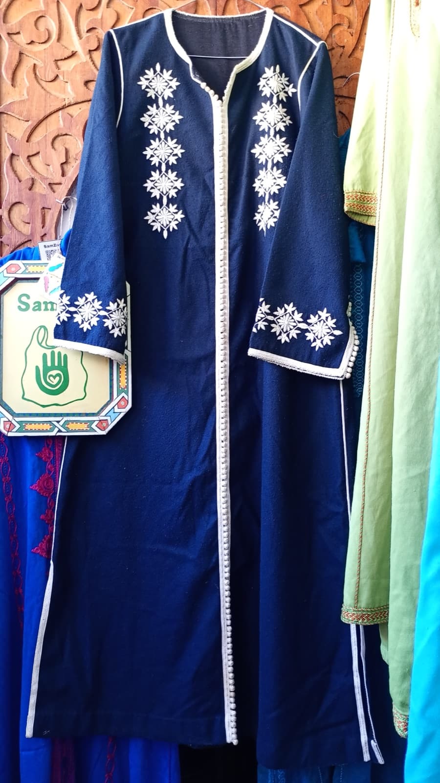 DJ071 — Moroccan Women's Caftan · Cotton · Atlantic Blue — photo 1 of 3