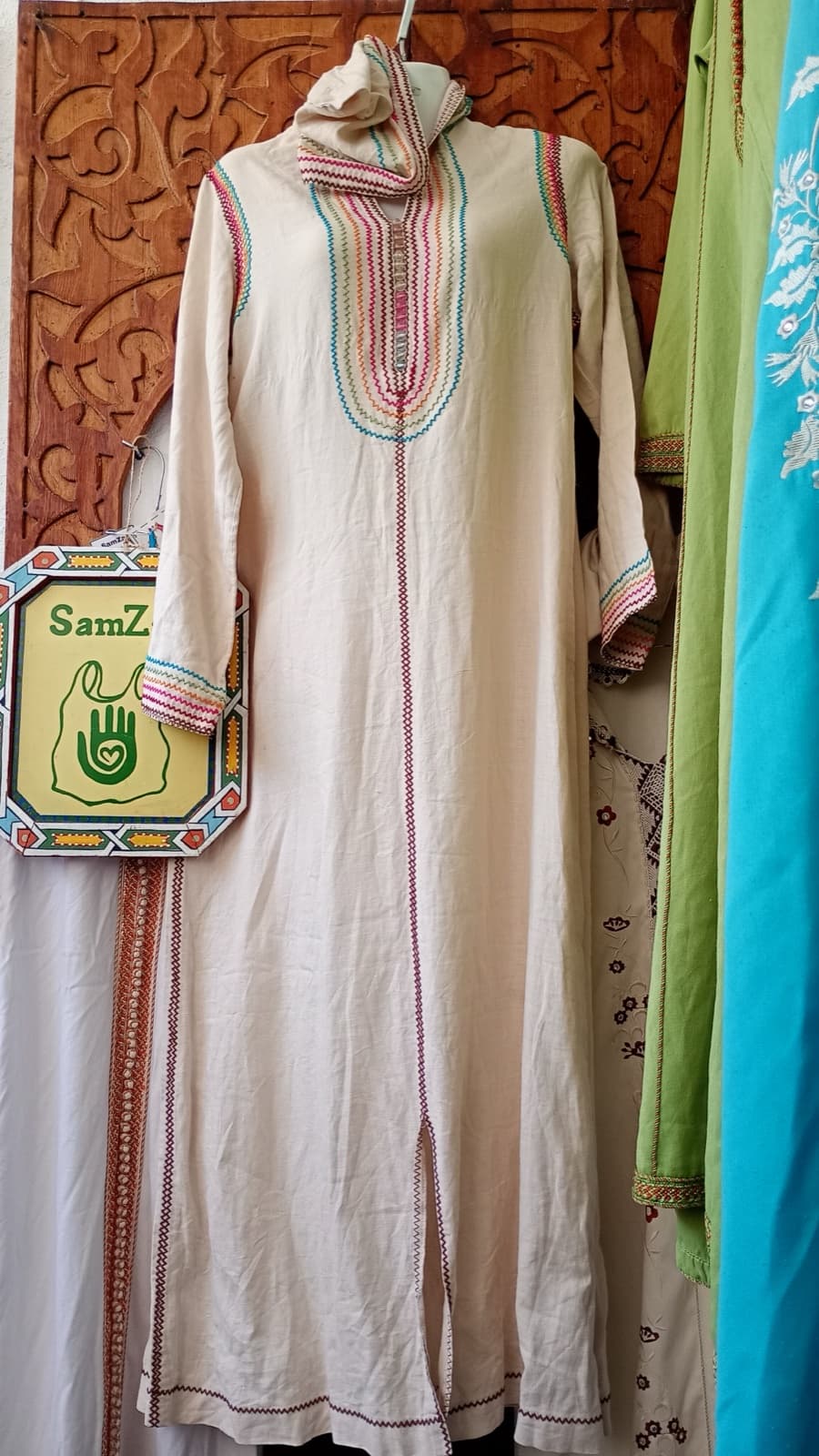 DJ074 — Moroccan Women's Djellaba · Cotton · Ivory — photo 1 of 3