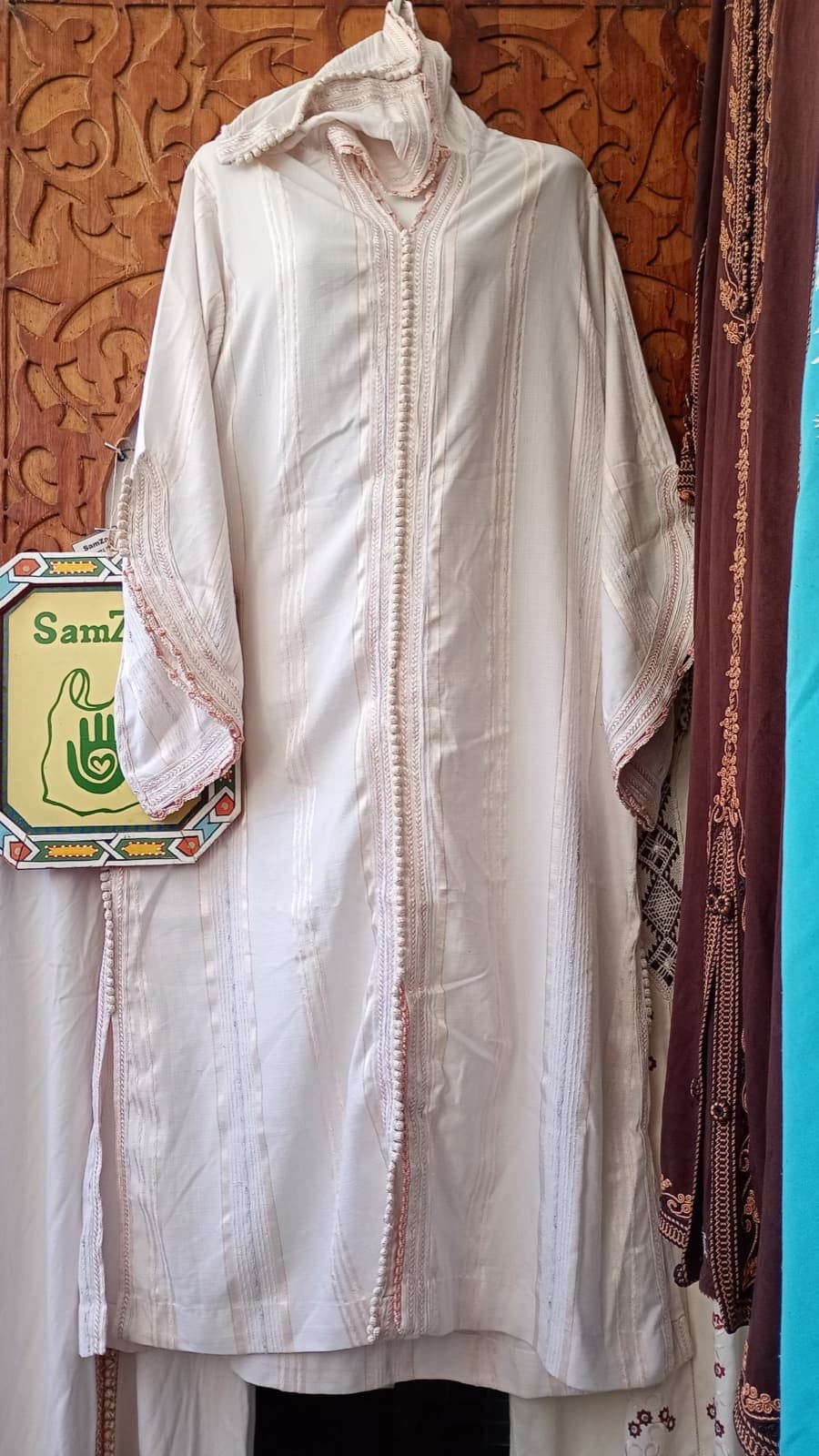 DJ075 — Moroccan Women's Djellaba · Cotton · Ivory — photo 1 of 3