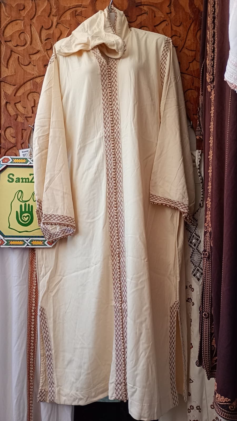 DJ078 — Moroccan Women's Djellaba · Cotton · Ivory — photo 1 of 3
