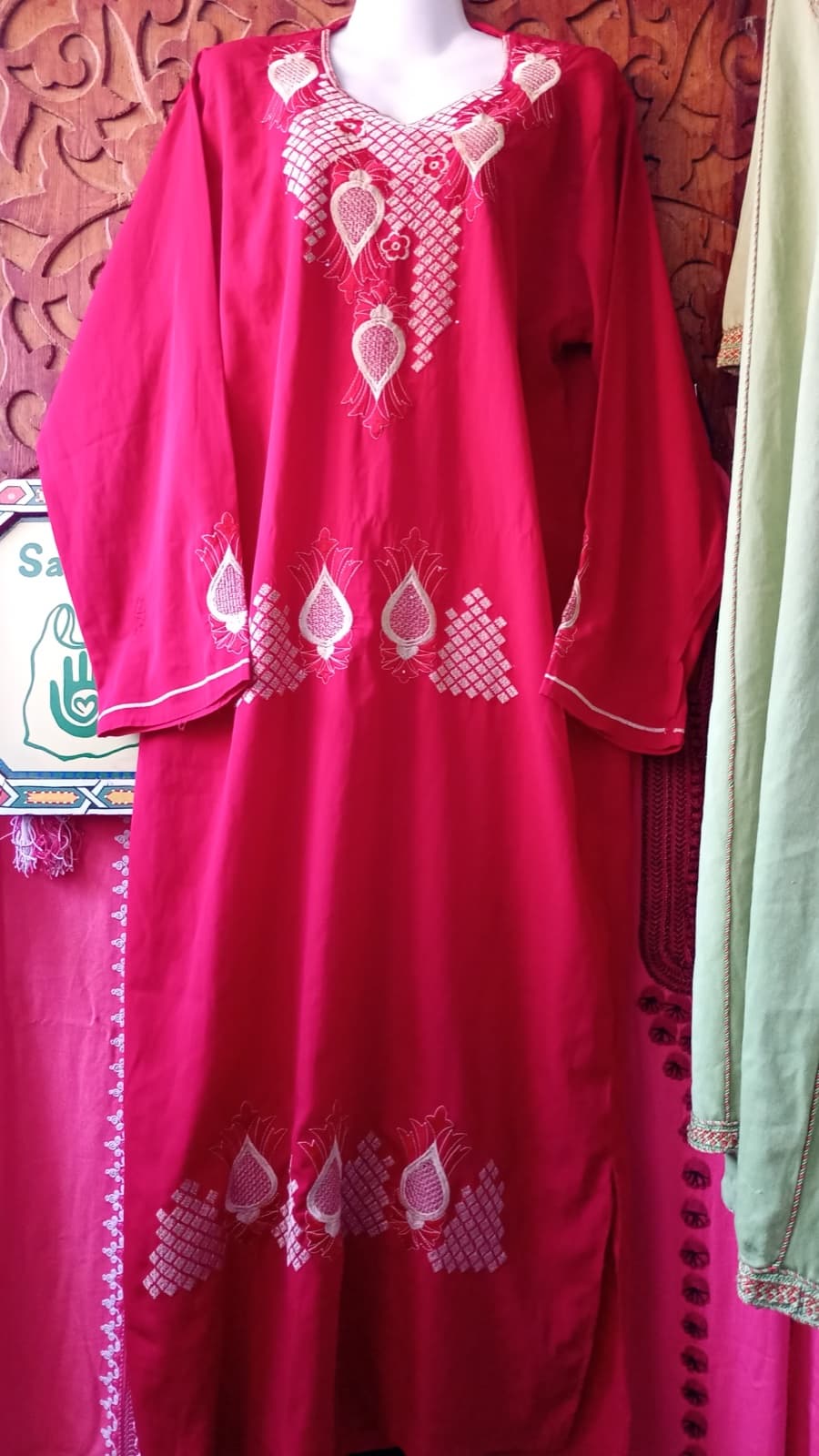 DJ101 — Moroccan Women's Caftan · Cotton · Sunrise Red — photo 1 of 4