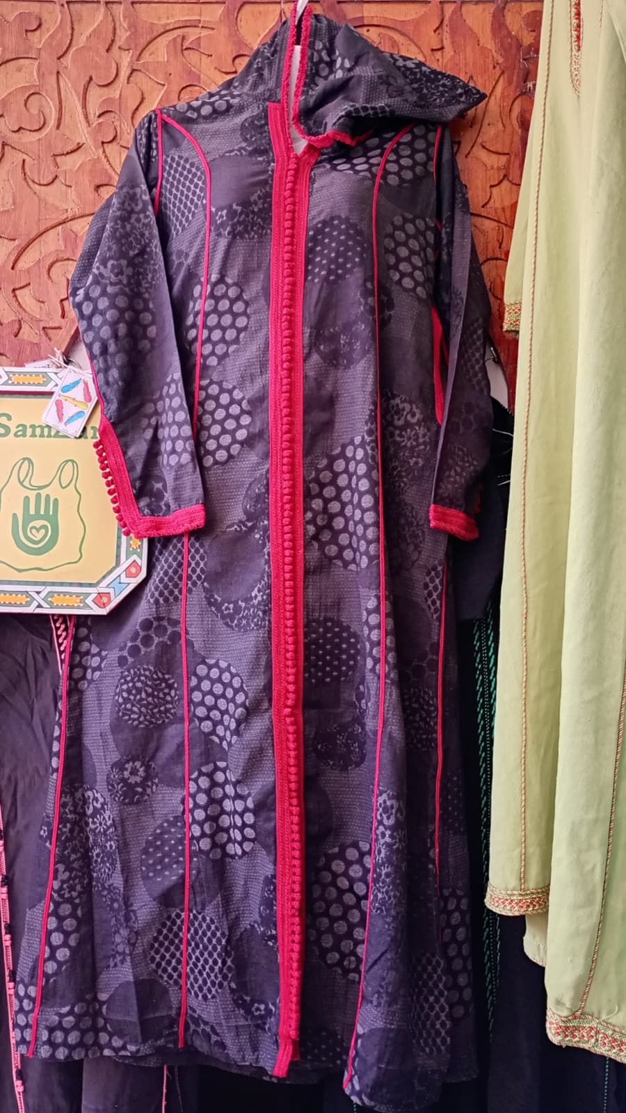 DJ118 — Moroccan Women's Djellaba · Cotton · Basalt Black — photo 1 of 3