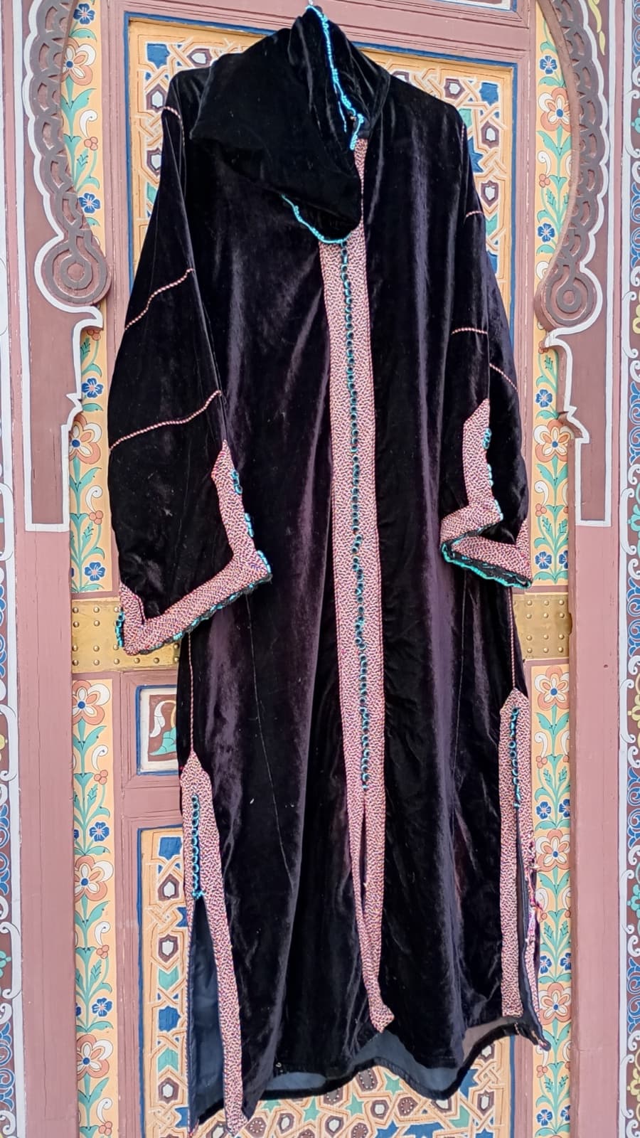 DJ125 — Moroccan Women's Djellaba · Velvet · Atlantic Blue — photo 1 of 3