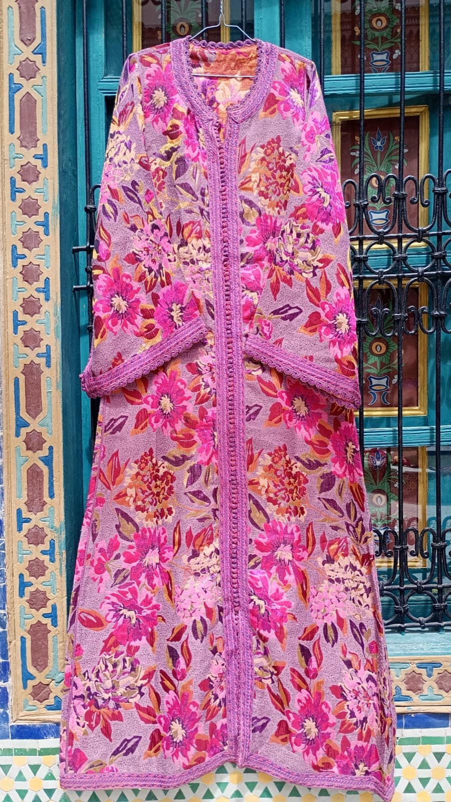 DJ136 — Moroccan Women's Caftan · Synthetic · Flamingo Rose — photo 1 of 4