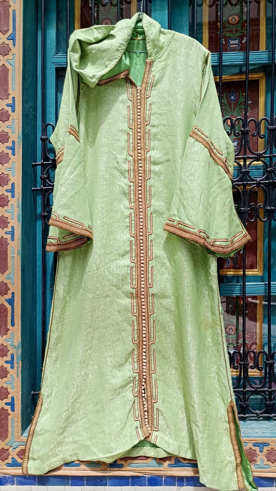 DJ137 — Moroccan Women's Caftan · Synthetic · Oasis Green — photo 1 of 3