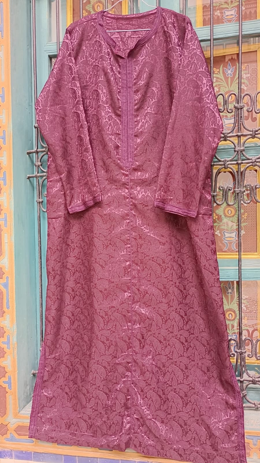 DJ144 — Moroccan Women's Caftan · Synthetic · Flamingo Rose — photo 1 of 3